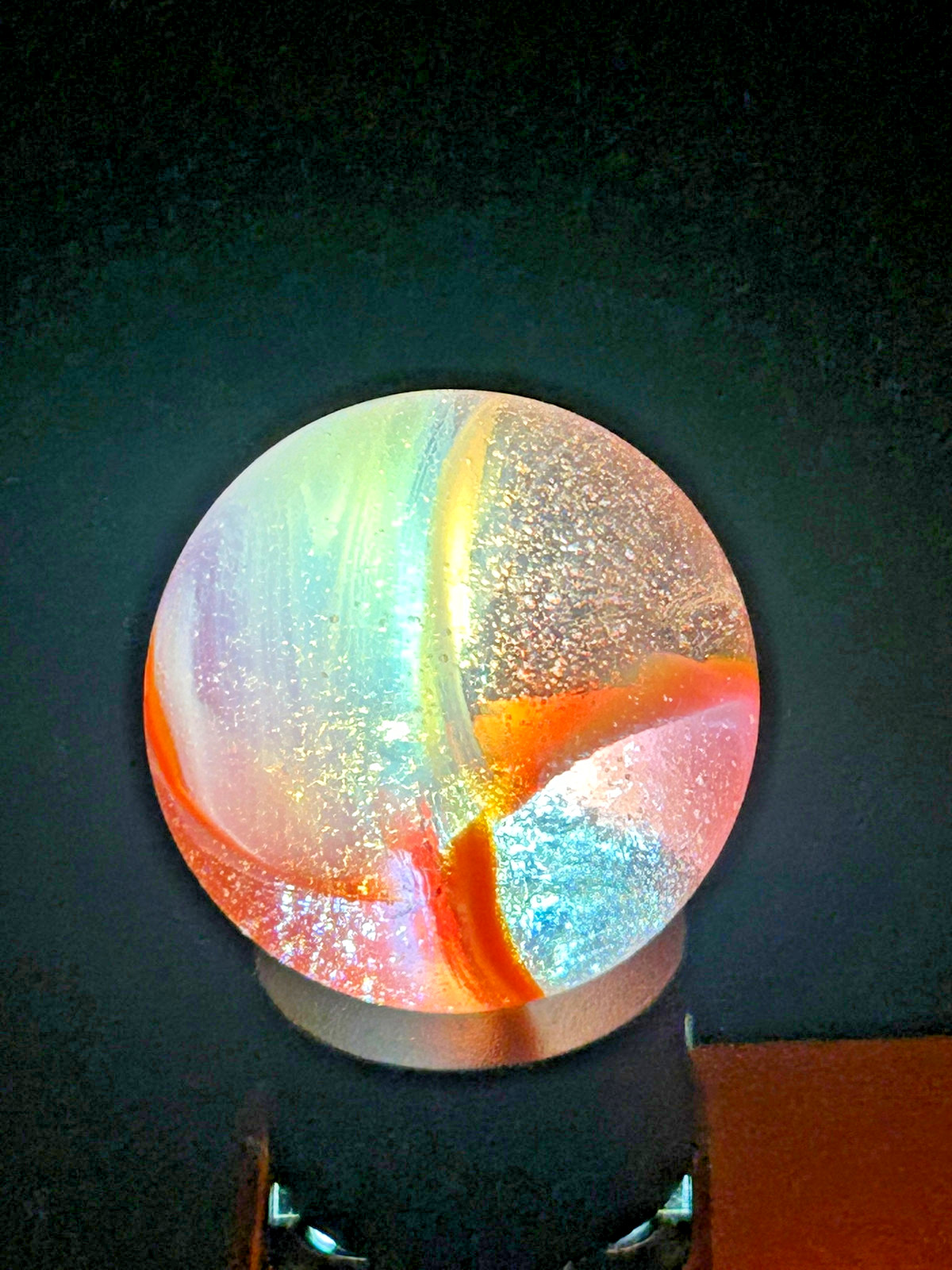 Peltier National Line Rainbo (NLR) Sunset Orange & White Marble .93″ Mint SH3