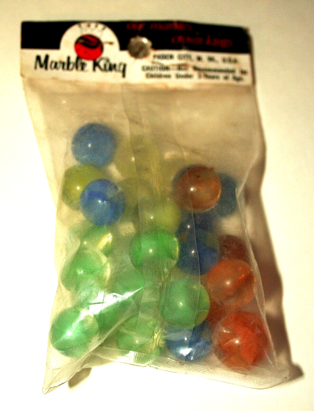 Marble King Dime Store Bag of 25 Includes Shooter Glass 1970s NOS New in Bag USA