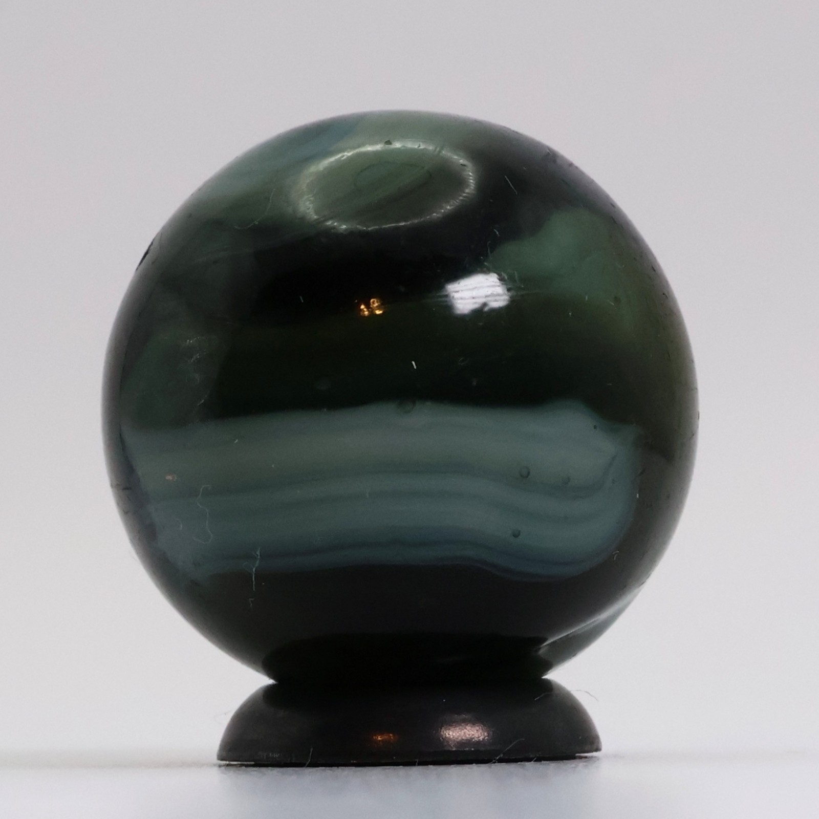 3/4″ Translucent Swirl Marble Brown & Green NM+