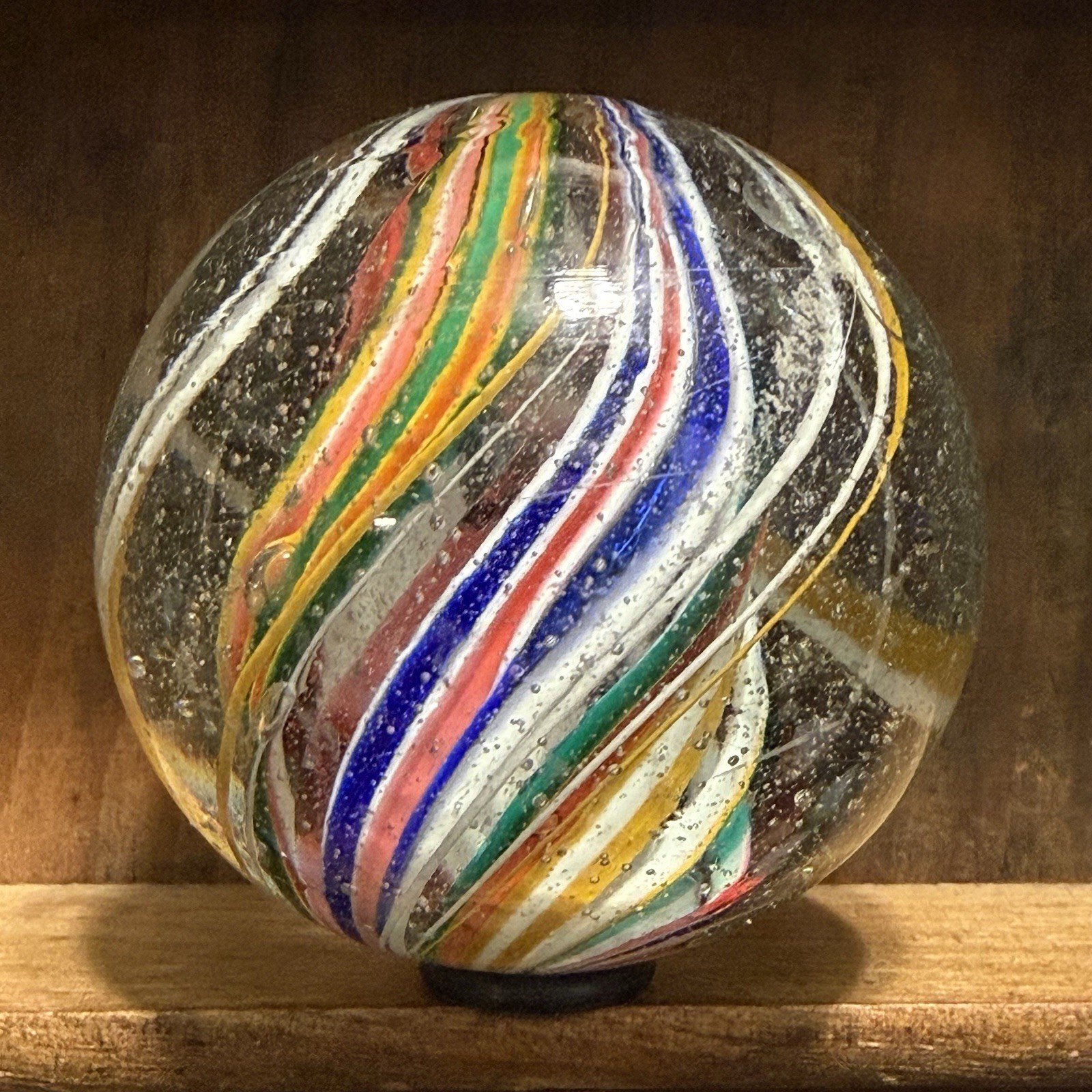 Large Antique German Handmade Divided Core Marble 1-25/32” Near Mint(+) | 316