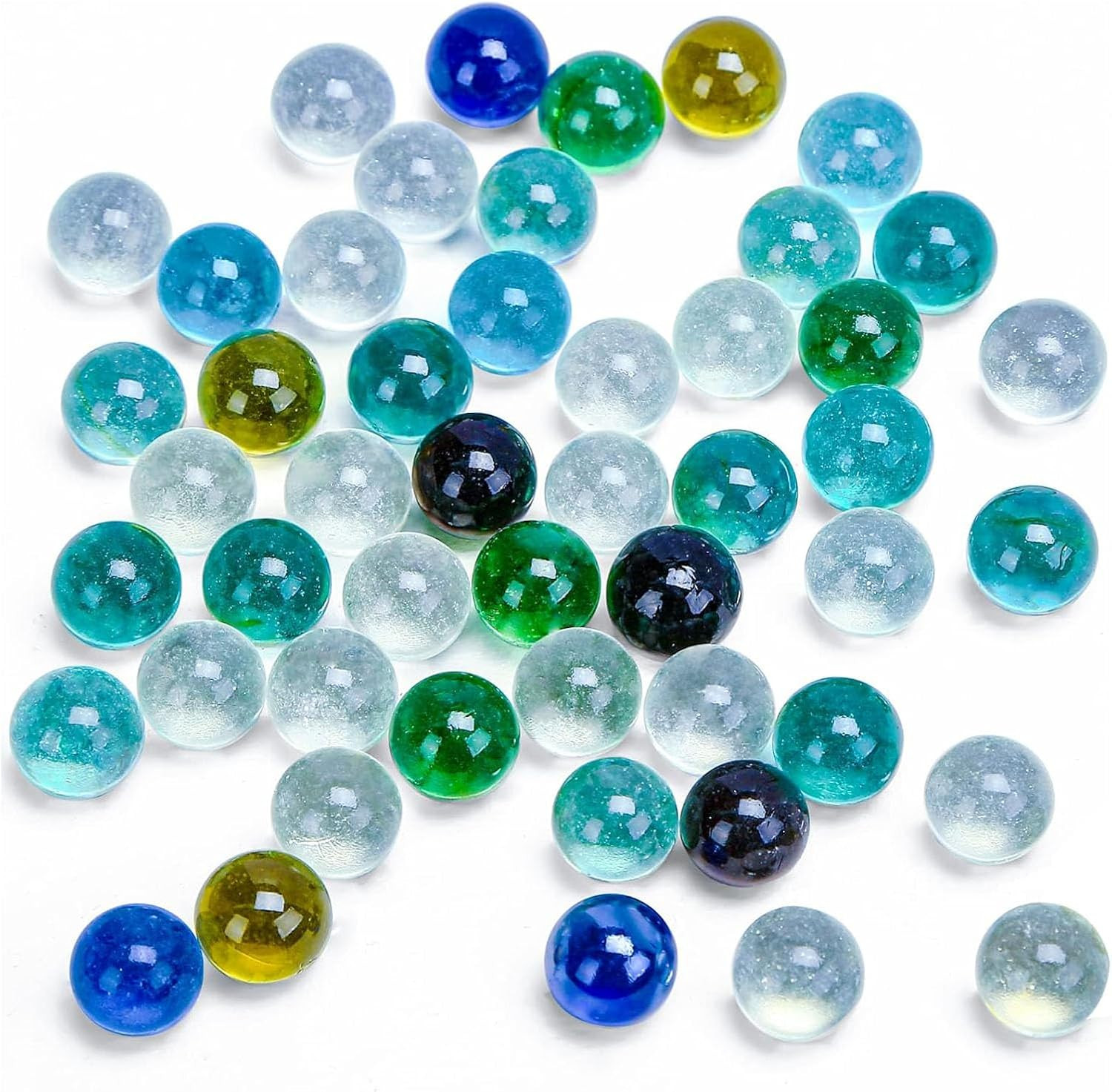POPLAY 50 PCS Beautiful Player Marbles Bulk for Marble Games (1 Whistle)