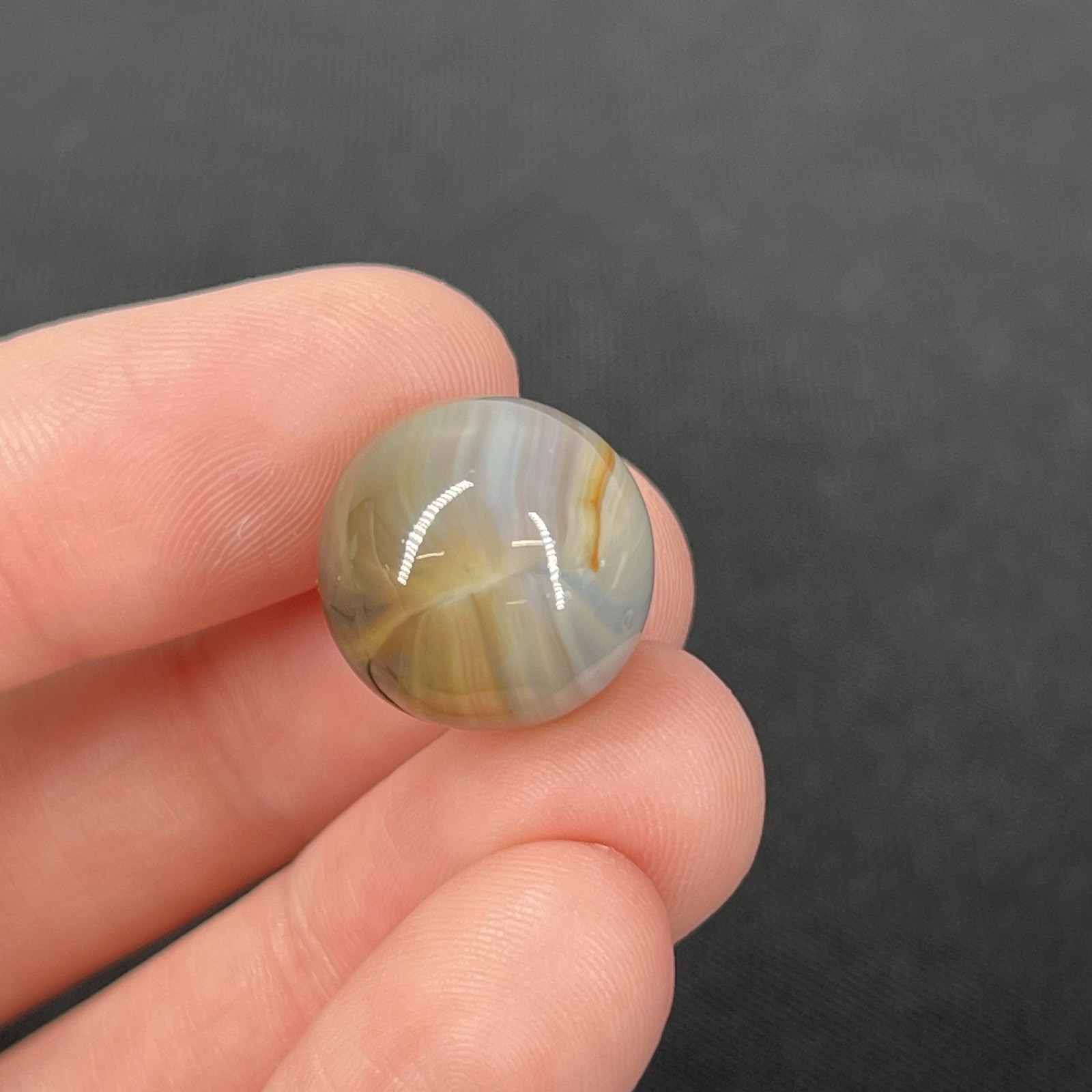 Vintage Glass Marble Christensen Akro Peltier Vitro .6” Ocean Gray