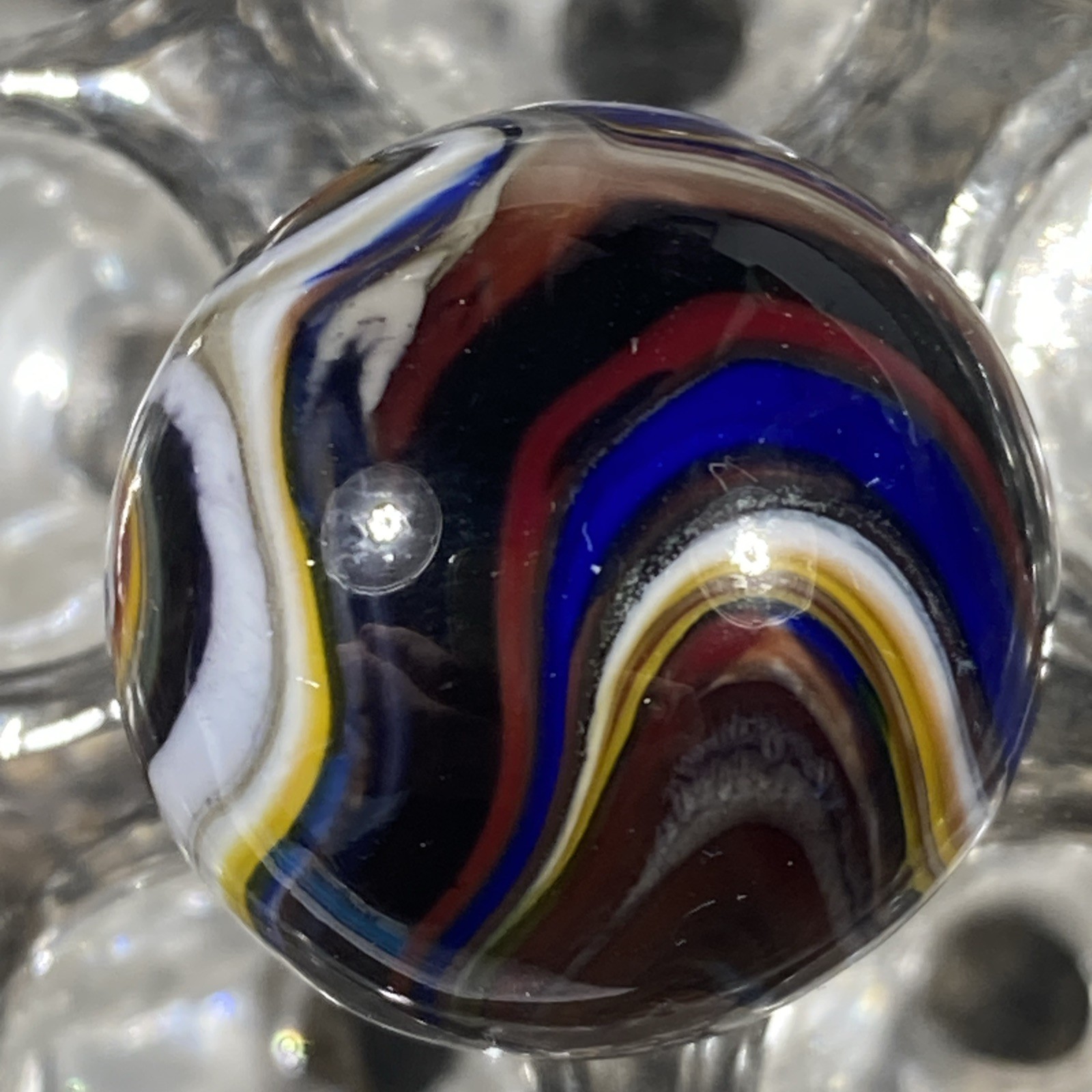 Contemporary Marbles .81” Nice Striped Transparent Tribute Marble A8