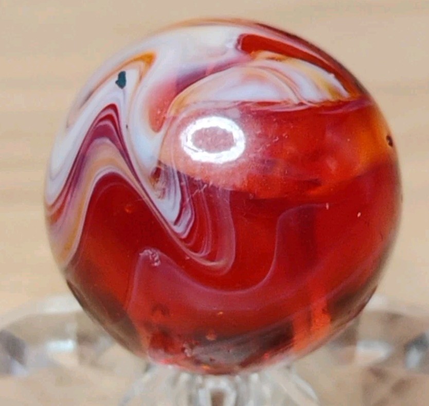 .67″ AVENTURINE💥 CHRISTENSEN/PELTIER MARBLES -ORANGE SLAG NM+ EXTREMELY RARE