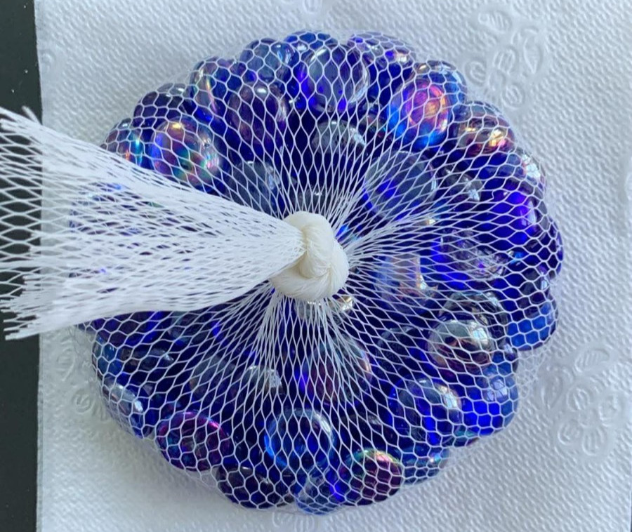 1 lb. 0.8 oz FLAT BLUE GLASS MARBLES