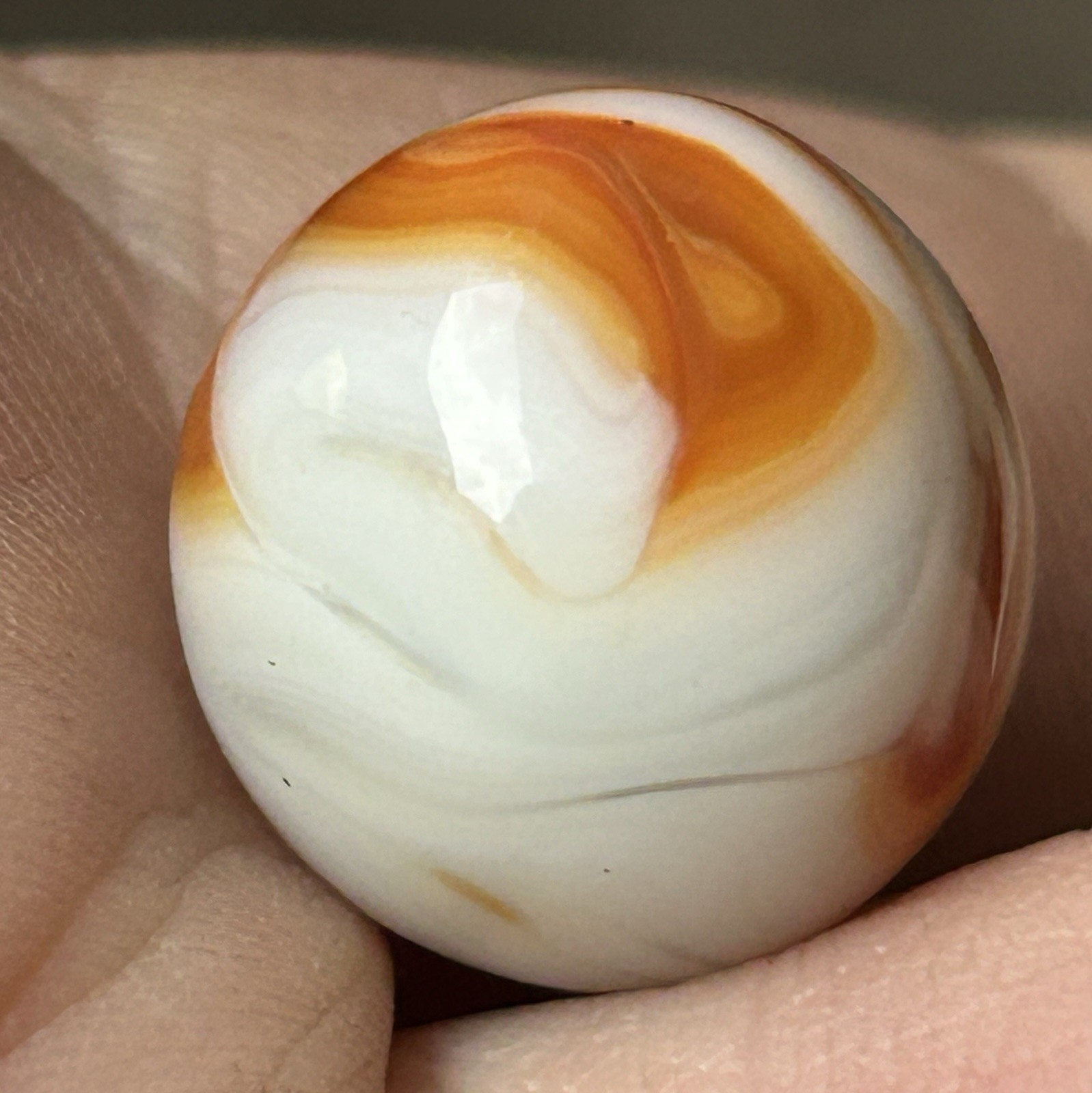Vintage Alley Agate Or Heaton 0.64” Copper Ribbon Swirl Marble NM!