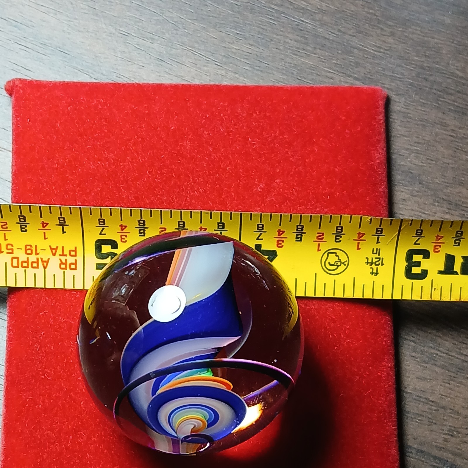 Mint *1 3/8″* Rainbow Multi Color Contemporary Swirl Marble! Fantastic. C Pics