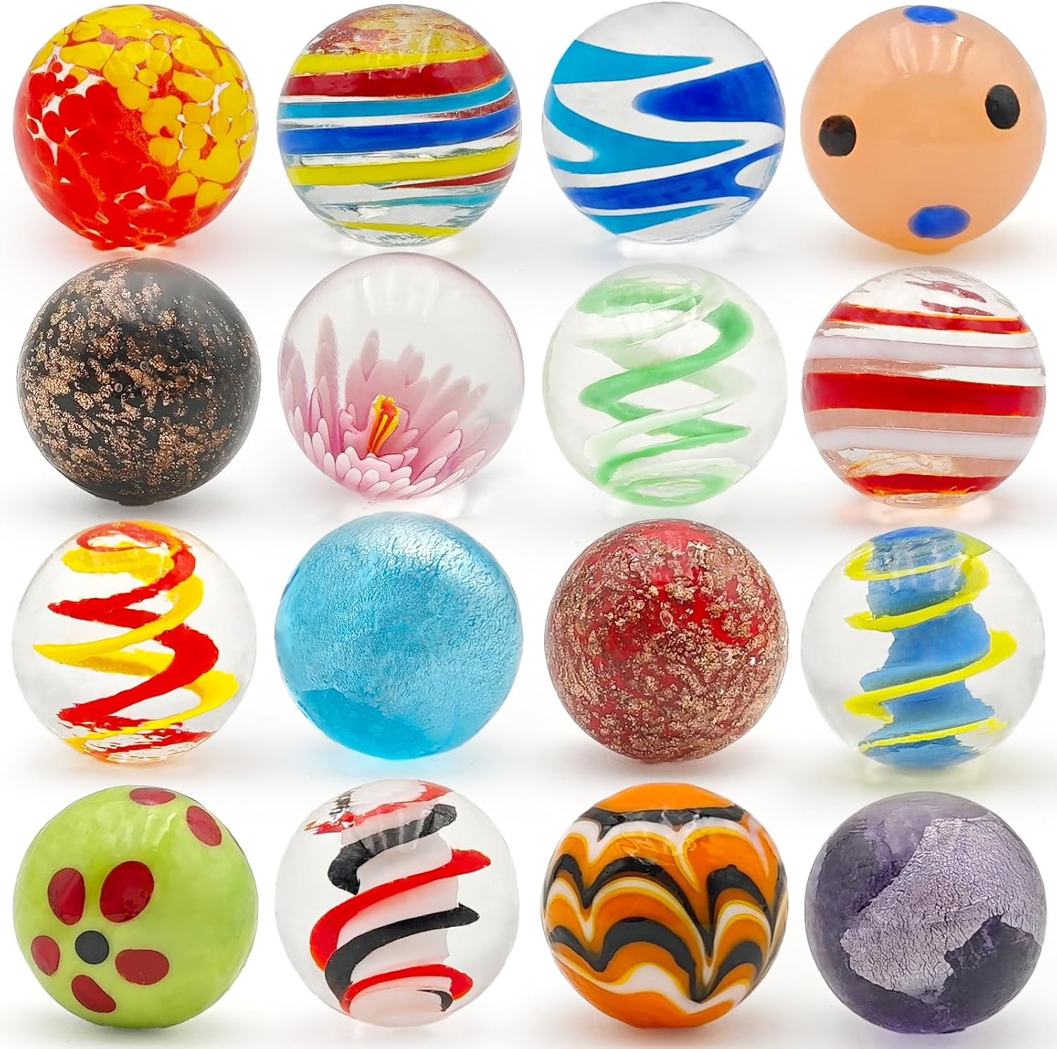 Large Marbles 1 Inch Colored Big Marble Handmade Boy Girl Gift Collection and Ho
