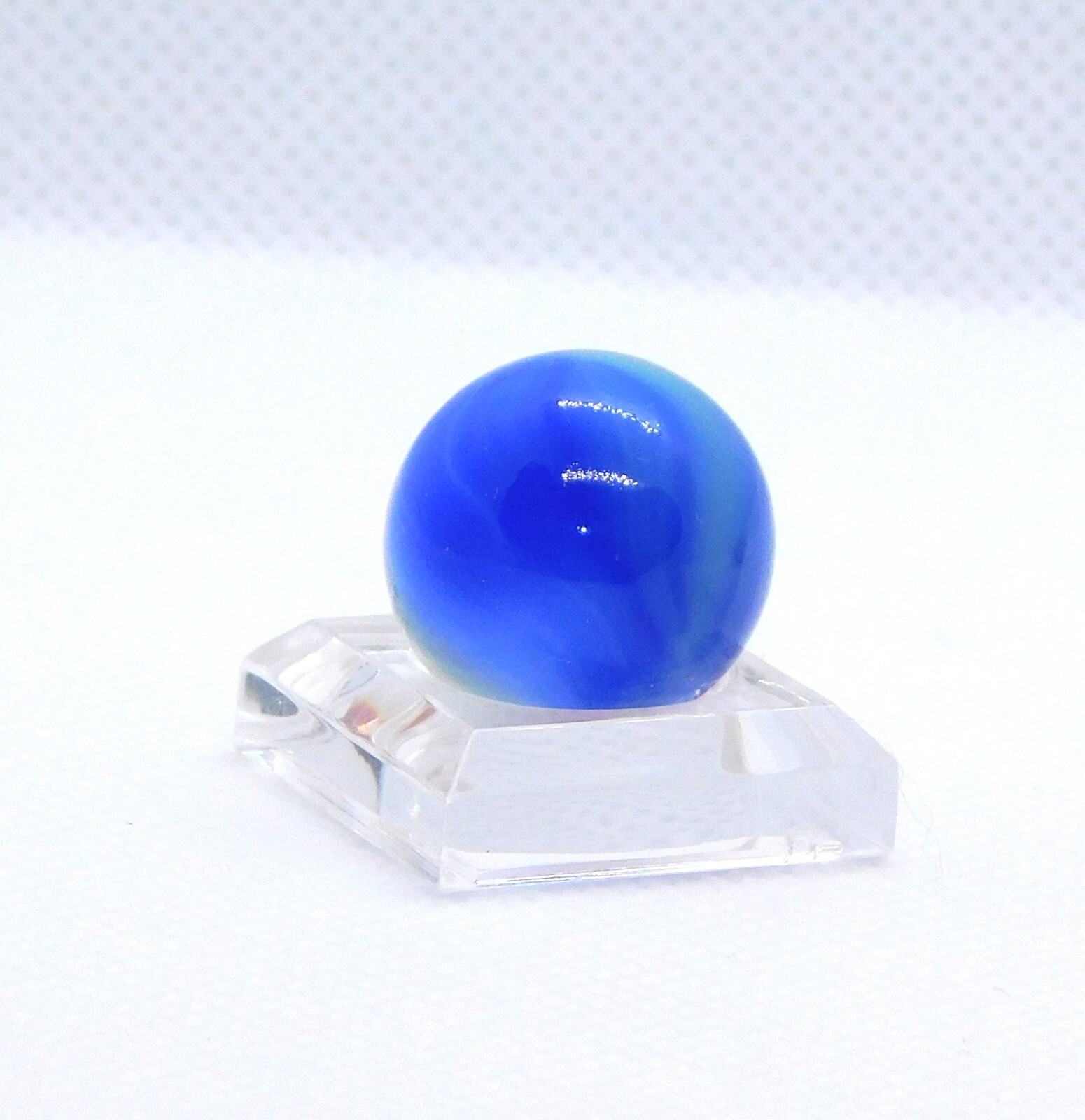 Vintage Glass Marble Patch Swirl Blue Red White Vitro Agate ‘V’ 0.69″ #0-118
