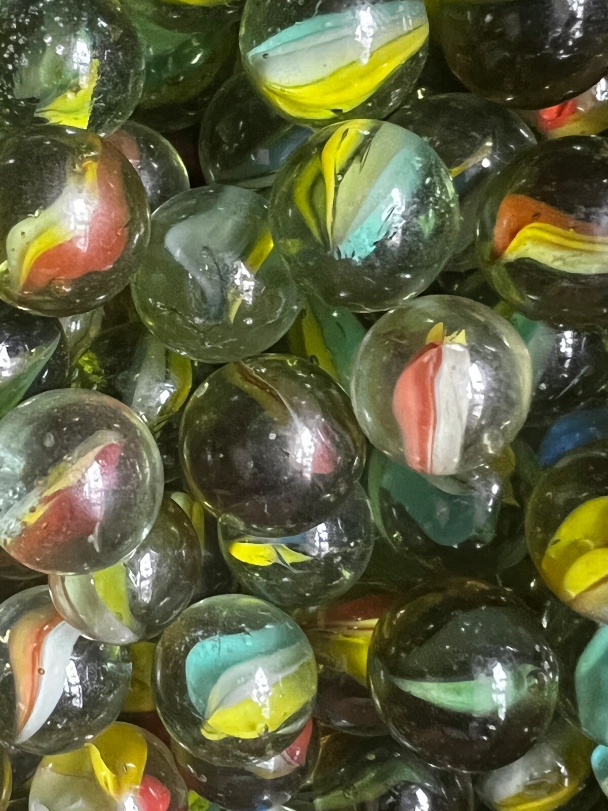 Vintage Colorful Cat’s Eye Marbles Sold in Groups Of 30 marbles.