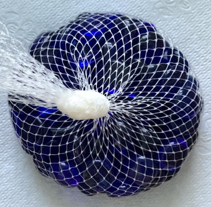 12.3 oz FLAT BLUE GLASS MARBLES