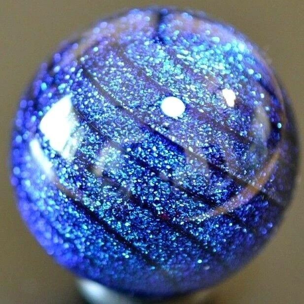 JAMES ALLOWAY GLASS MARBLE/DICHROIC STARDUST IN SAPPHIRE/ROYAL-2 SIZES AVAILABLE