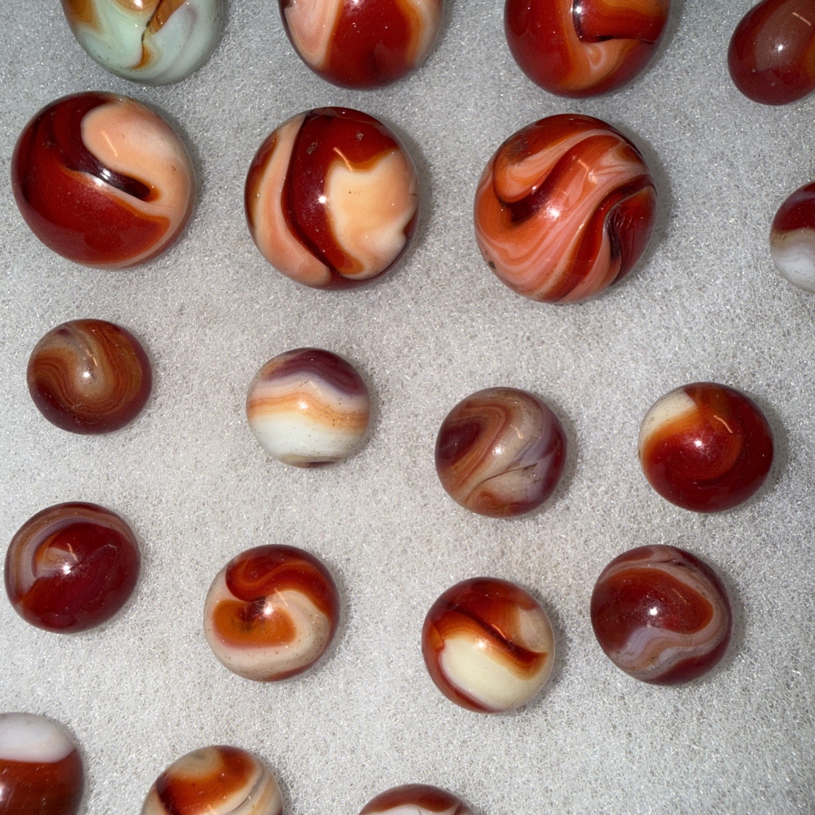VINTAGE Peltier Akro Alley Agate Christensen Marble Lot Of 29 Marbles