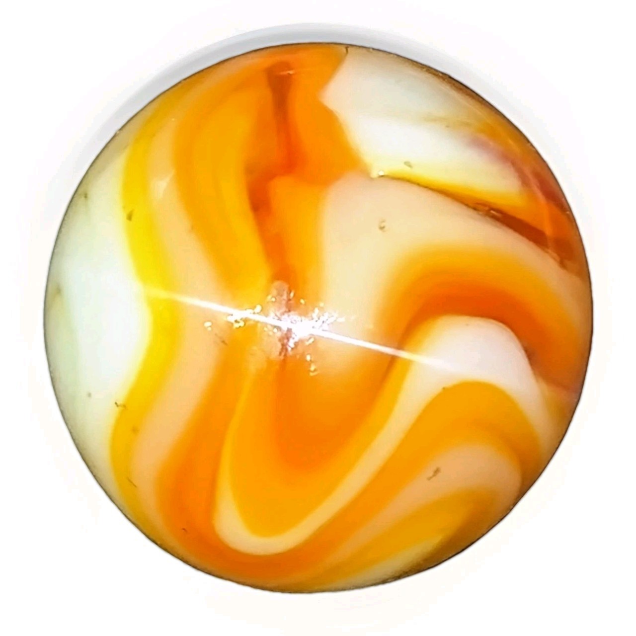 Vintage Alley Agate Flame Swirl Shooter Opaque Multi Color Glass Toy Marble .92″