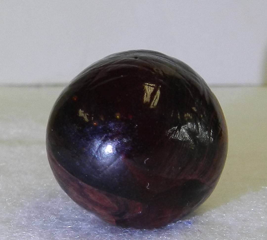 #20851m Unique Vintage Akro Agate Experimental Red Glass Oxblood Blob Marble