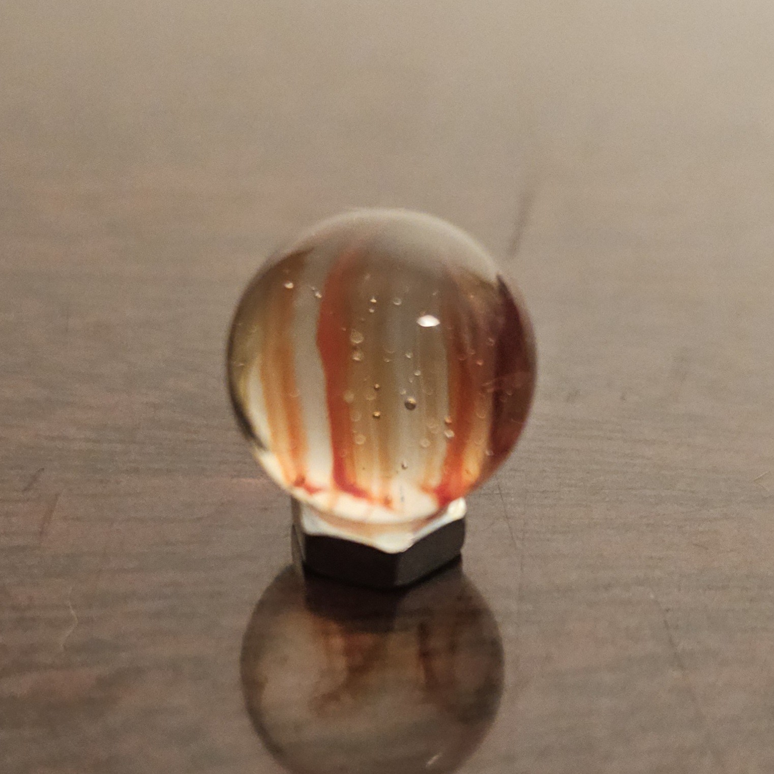 Vintage Vacor Red Spaghetti Ribbon .593″ Glass Marble