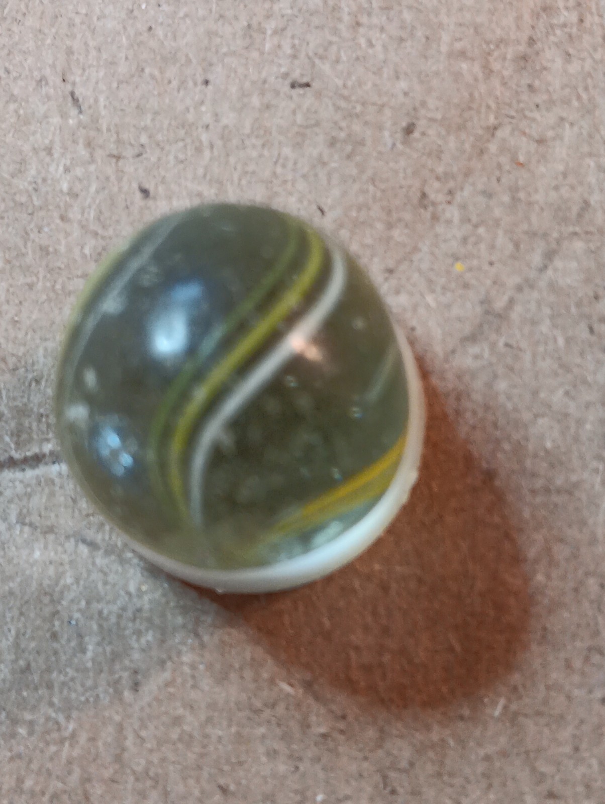 Vintage German Marbles 1 Coreless.62 Inch. 1white Core Latticinio .68 Inch