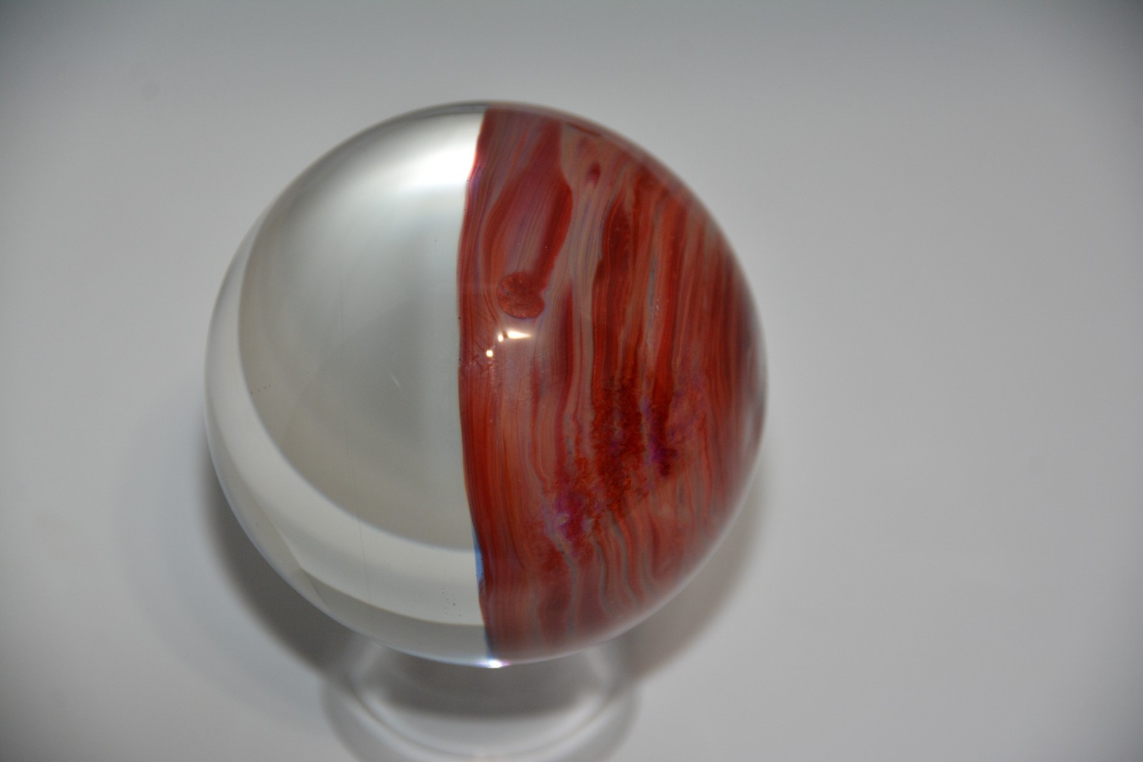Contemporary art glass handmade borosilicate “flower” marble 2.153 inches tall