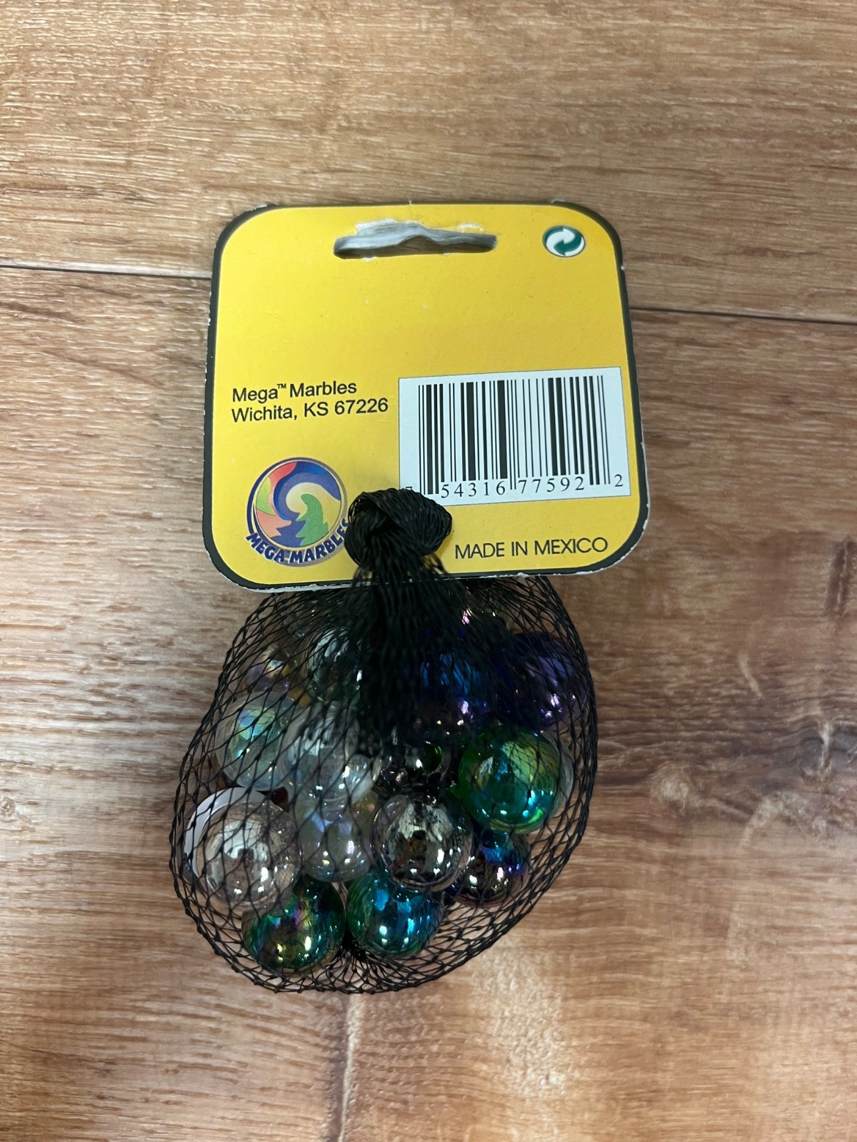 Set of 2 Oily Net Bag of 25 Glass Mega Marbles