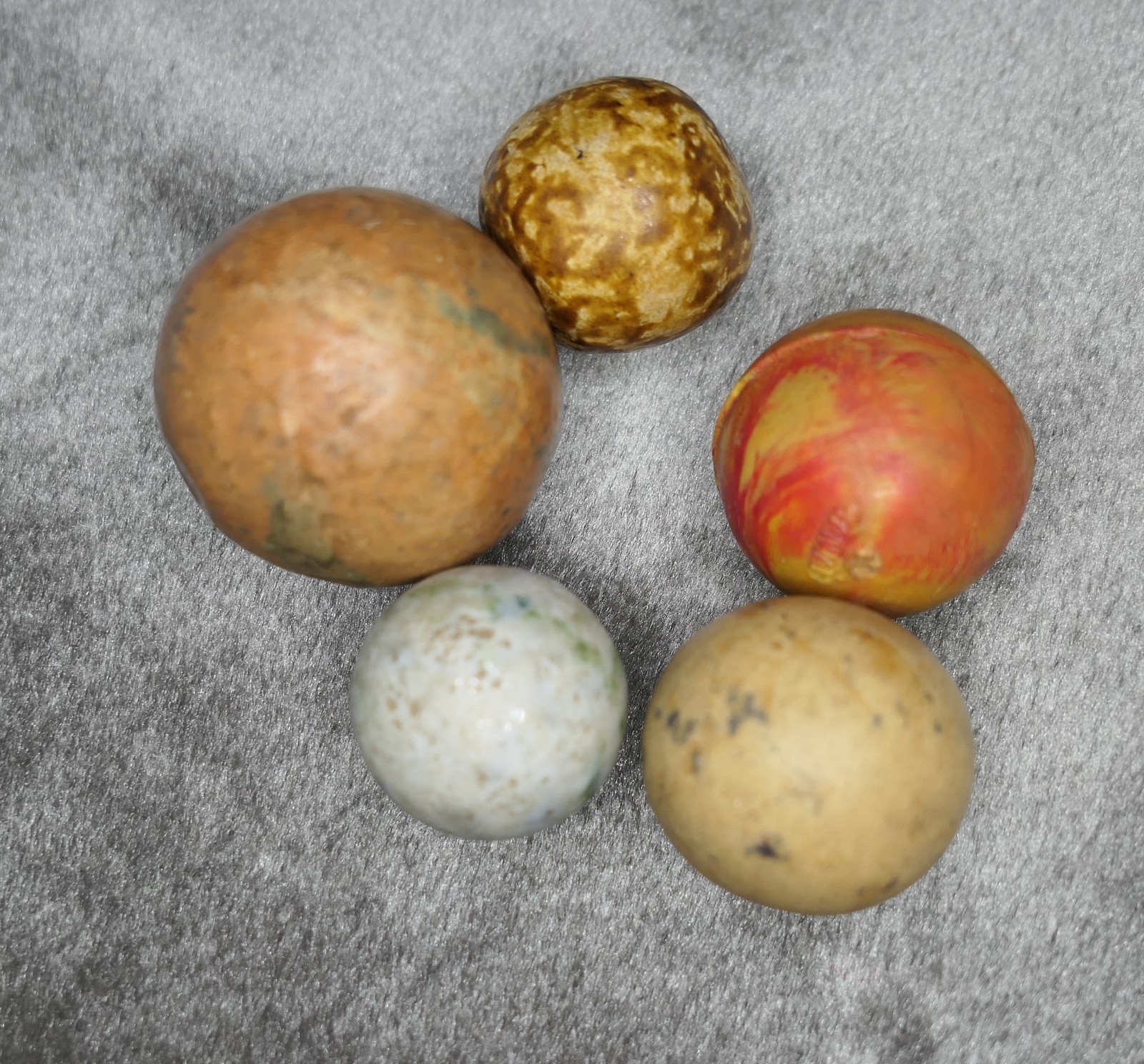 Lg Lot Vtg Marbles – Mixed Clay, Glowing, Cats Eyes, Solids, Shooters, Swirls