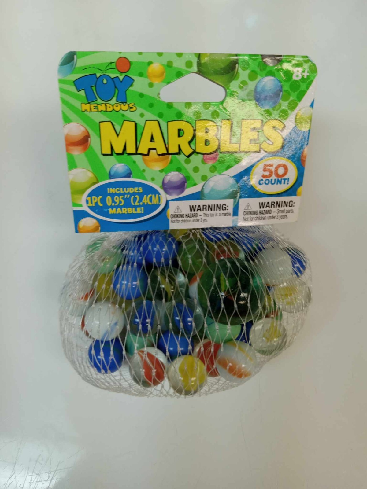 New/Sealed Toy Mendous Glass Marbles 50 Count includes 1 -0.95″ Marble kids 8+