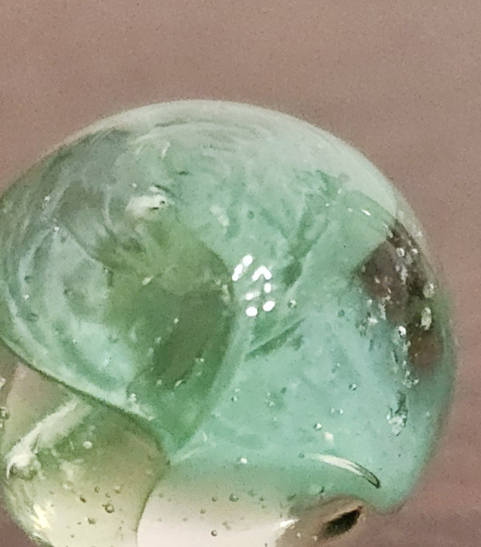 Vintage CE Bogard Mint Green Floppy 4-Lobe Cats Eye .625″ Glass Marble