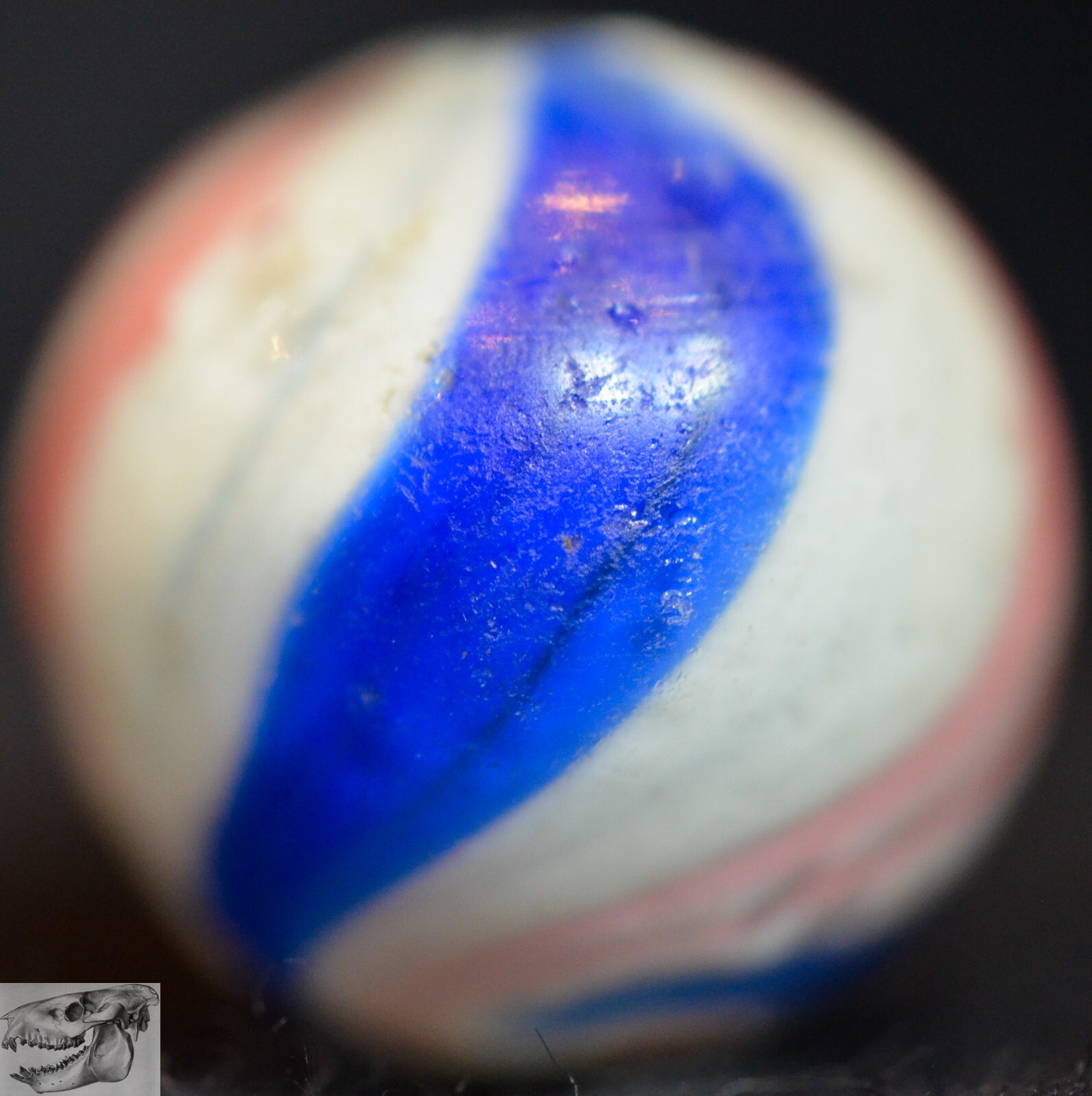 Handmade Peppermint Swirl Marble, 11/16 in, Good+, Germany 1860-1920, S1042