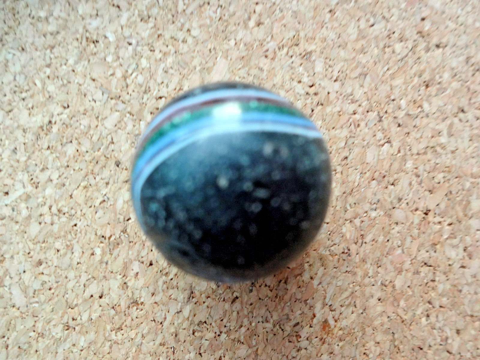 Antique German Handmade Indian Marble Black with Swirl designs