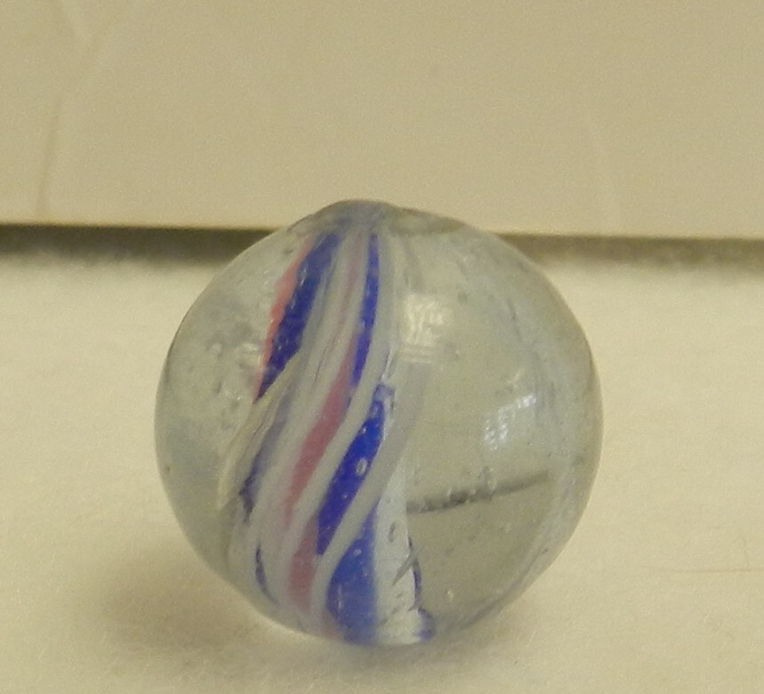#18820m Vintage German Handmade Solid Core Swirl Marble .59 Inches NM+