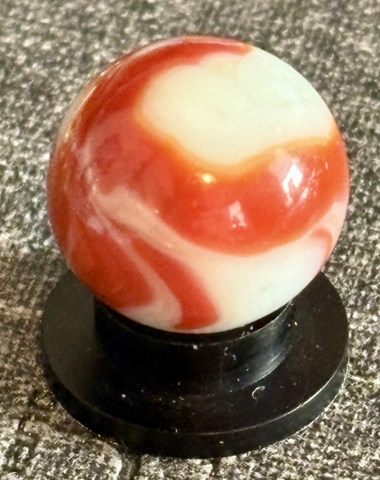 VTG Alley Agate Company Swirl Glass Marble .58” NM
