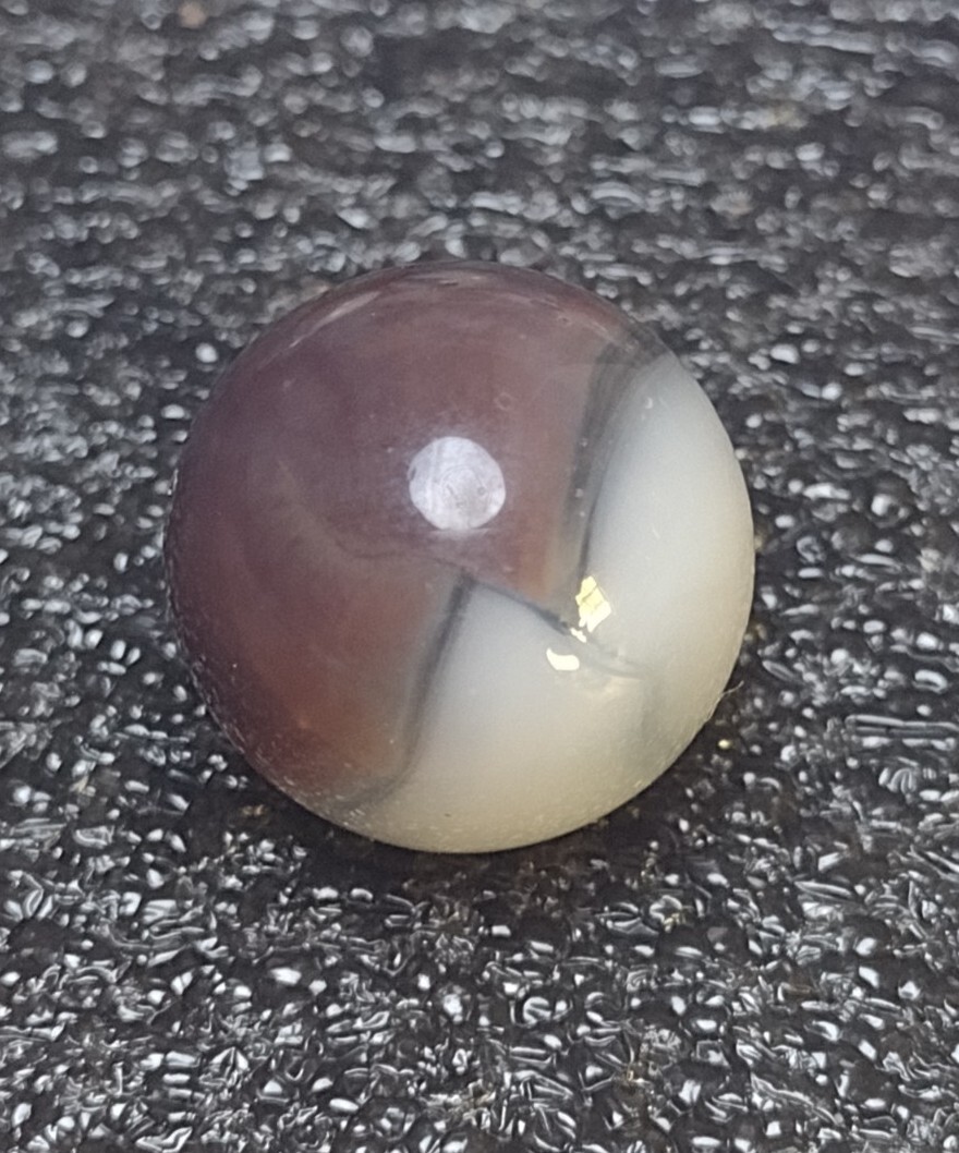Dark Amethyst Purple Opaque Early VITRO Conqueror Patch Vintage Marbles NM+ .60″