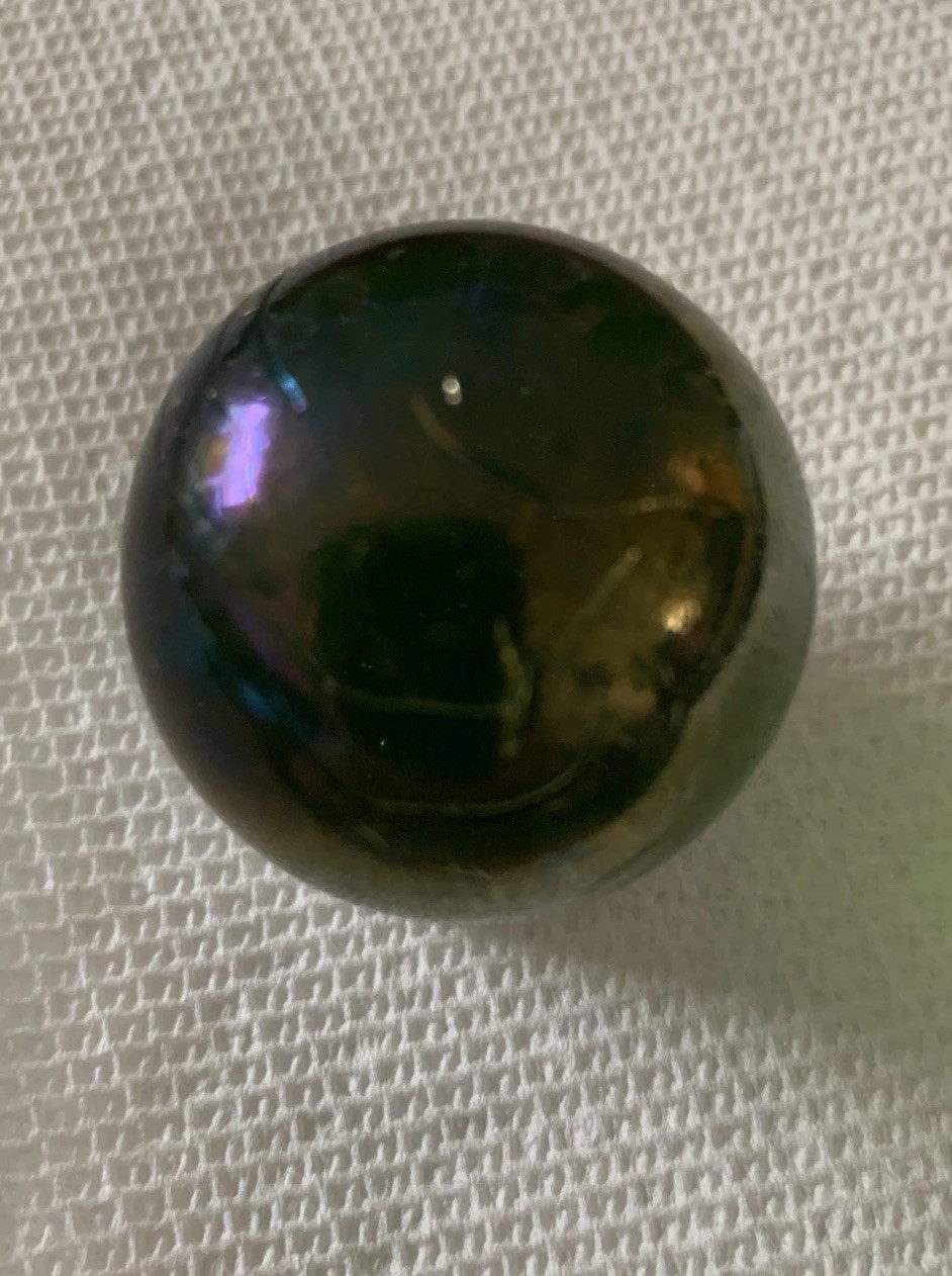 Vintage Large Shooter Marble Purple Blue Iridescent 1.4”