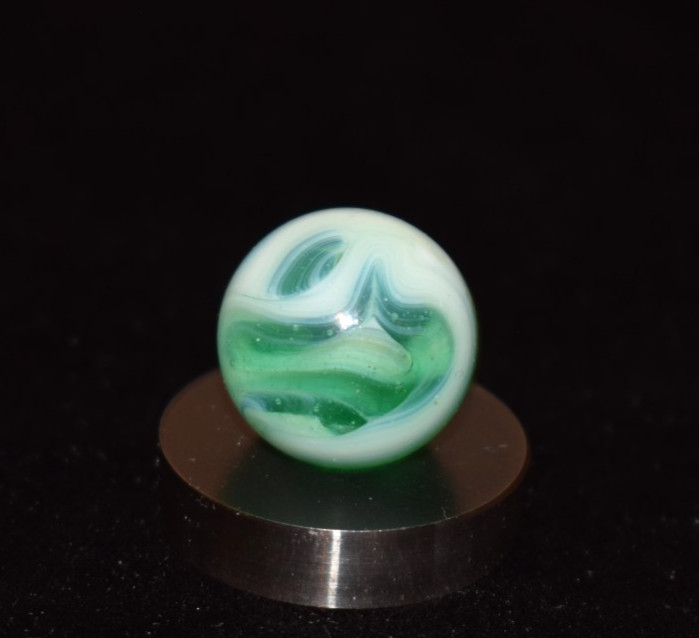 Vintage Ravenswood 🌊Seafoam Teal Base Translucent Swirl Toy Marble Size .687 M