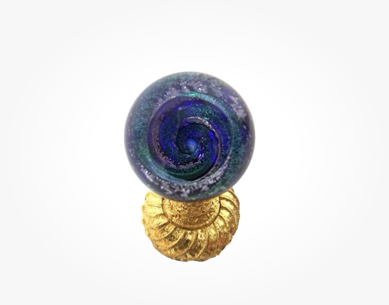 Mazet Studio’s Art Glass Dichroic Vortex Marble 1.6″