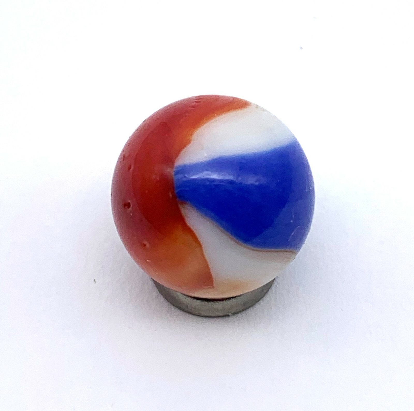 Pk of 10 “Patriot” 12mm PeeWee Glass Mega Marbles by Vacor 1/2 inch 1998-2004