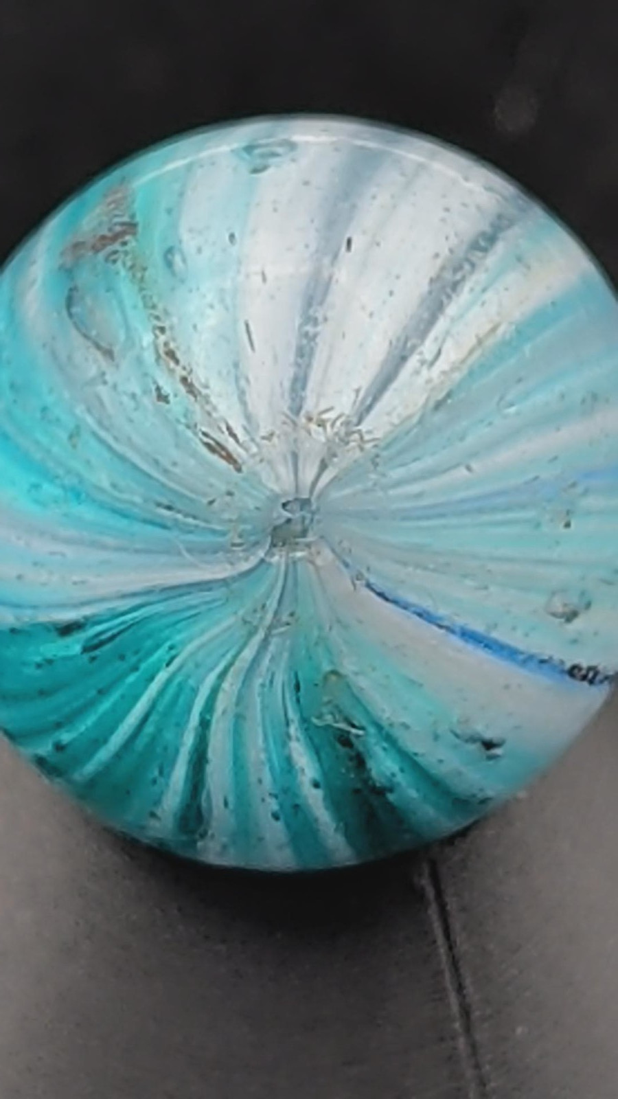 Antique German Onionskin Marble – 13/16″ (21mm) – Blue/White Vortex – 12.96g