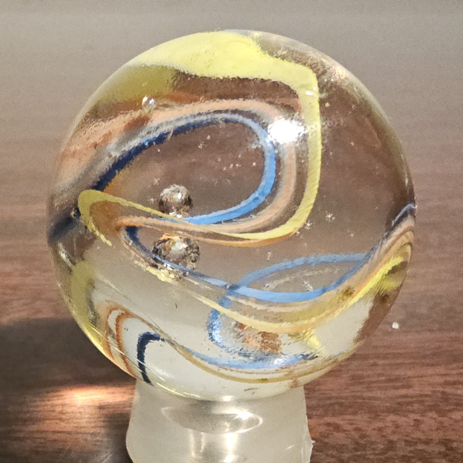 Vacor Fiesta de Mexico Glass 1.59″ Divided Ribbon Shooter Marble heavy wear