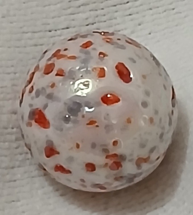 Vacor Princess Marble Shooter One (1) Inch White Red Silver Speckled Frit Round