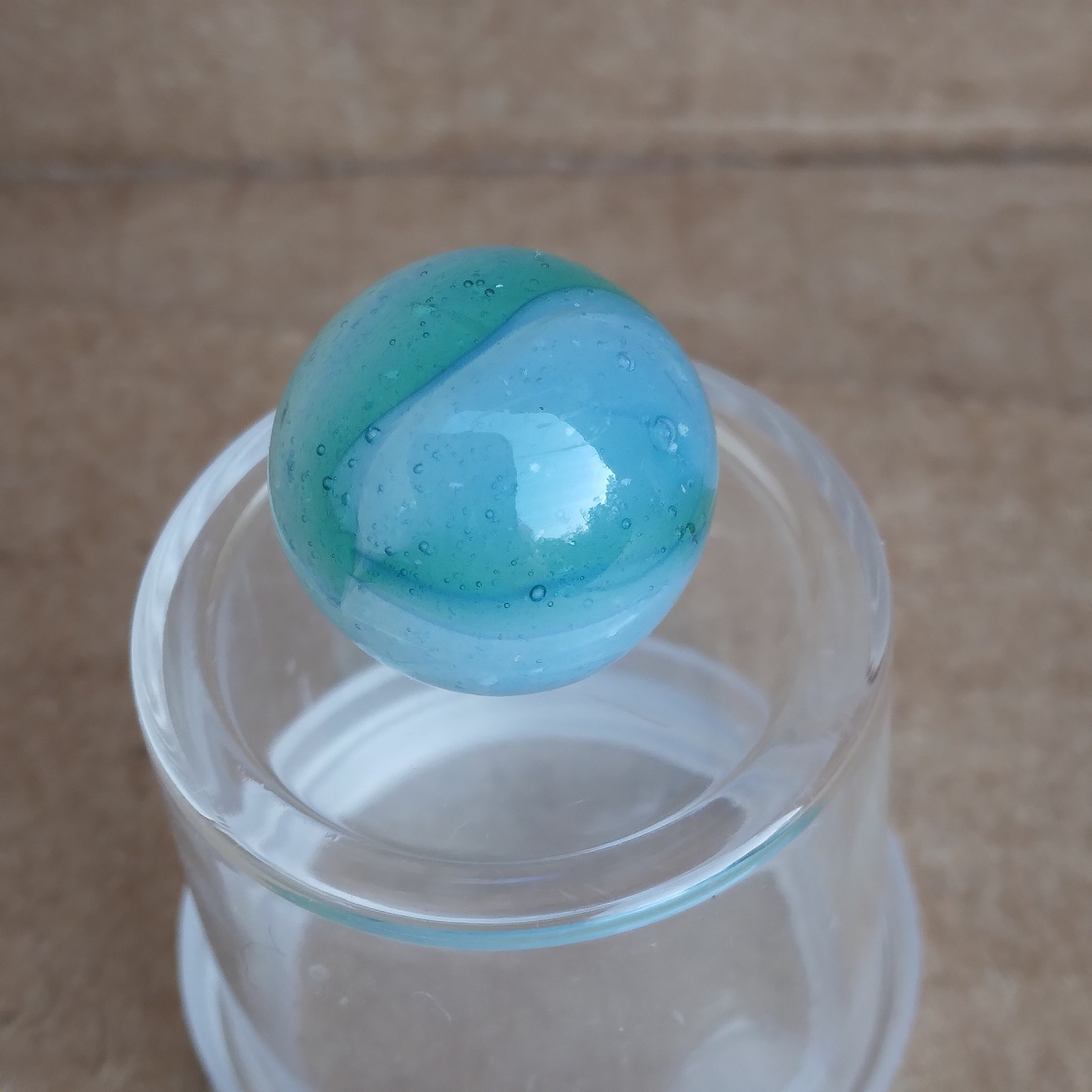 .57″ Vintage Rainbo Marble- Seedy Blue Green- Kokomo Peltier