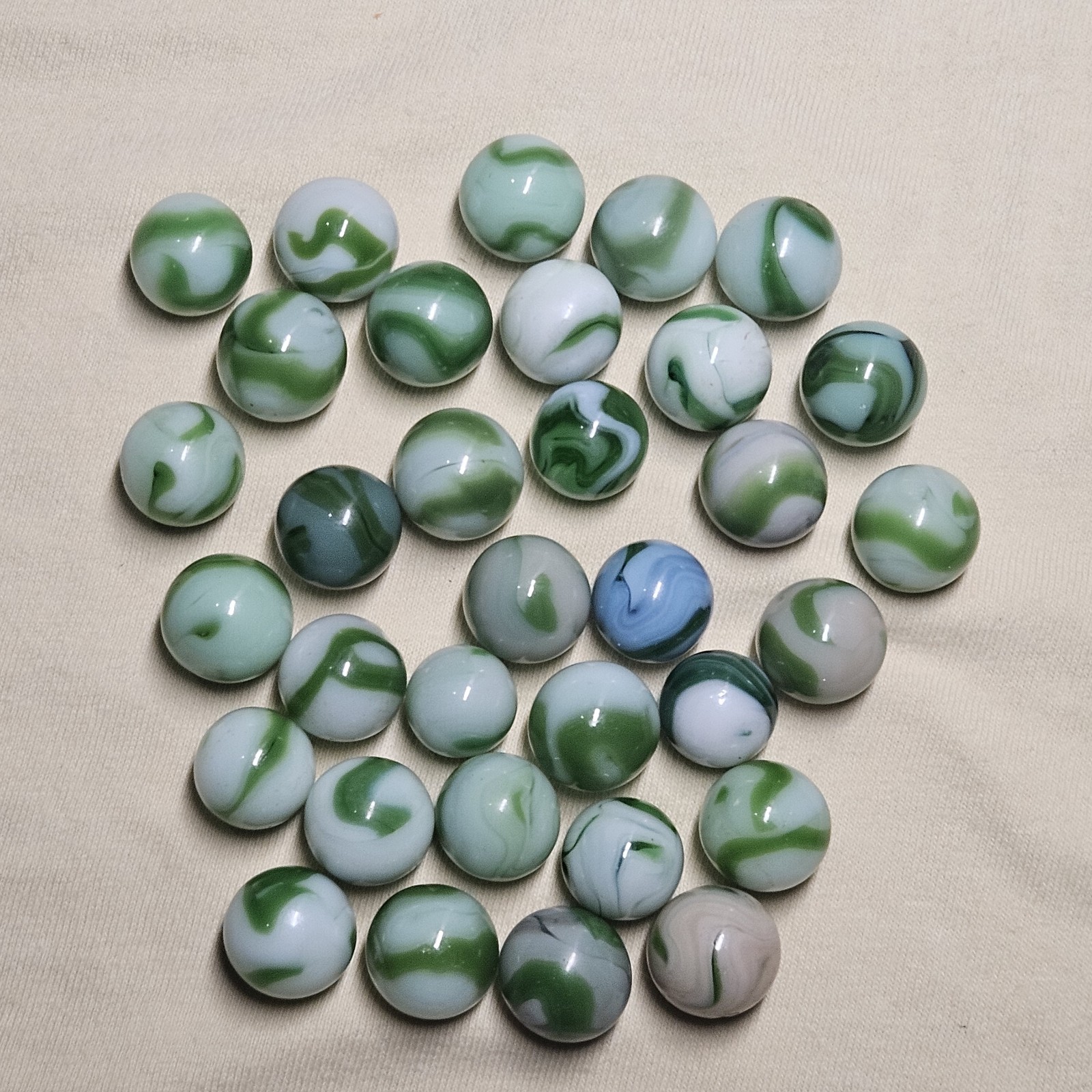 GREEN WEST VIRGINIA SWIRLS (25) Alley, Ravenswood, CAC, Heaton – Vintage Lot