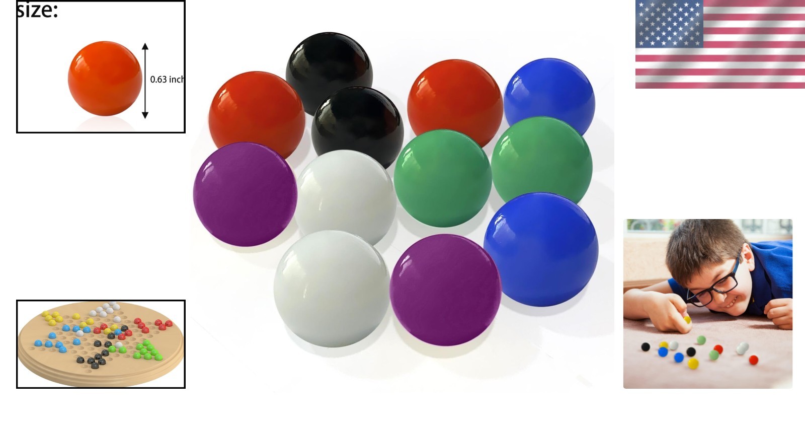 Vibrant 60-Piece Acrylic Marble Set, 0.63 Inch – Educational & Entertaining