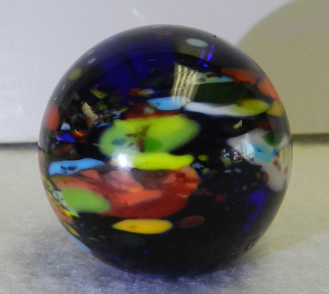 #19963m Guinea Like Handmade Contemporary Keith Baker Marble Cobalt Base Glass