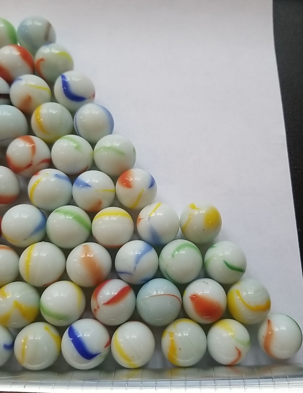 102 Standard Size Marbles Colors On White