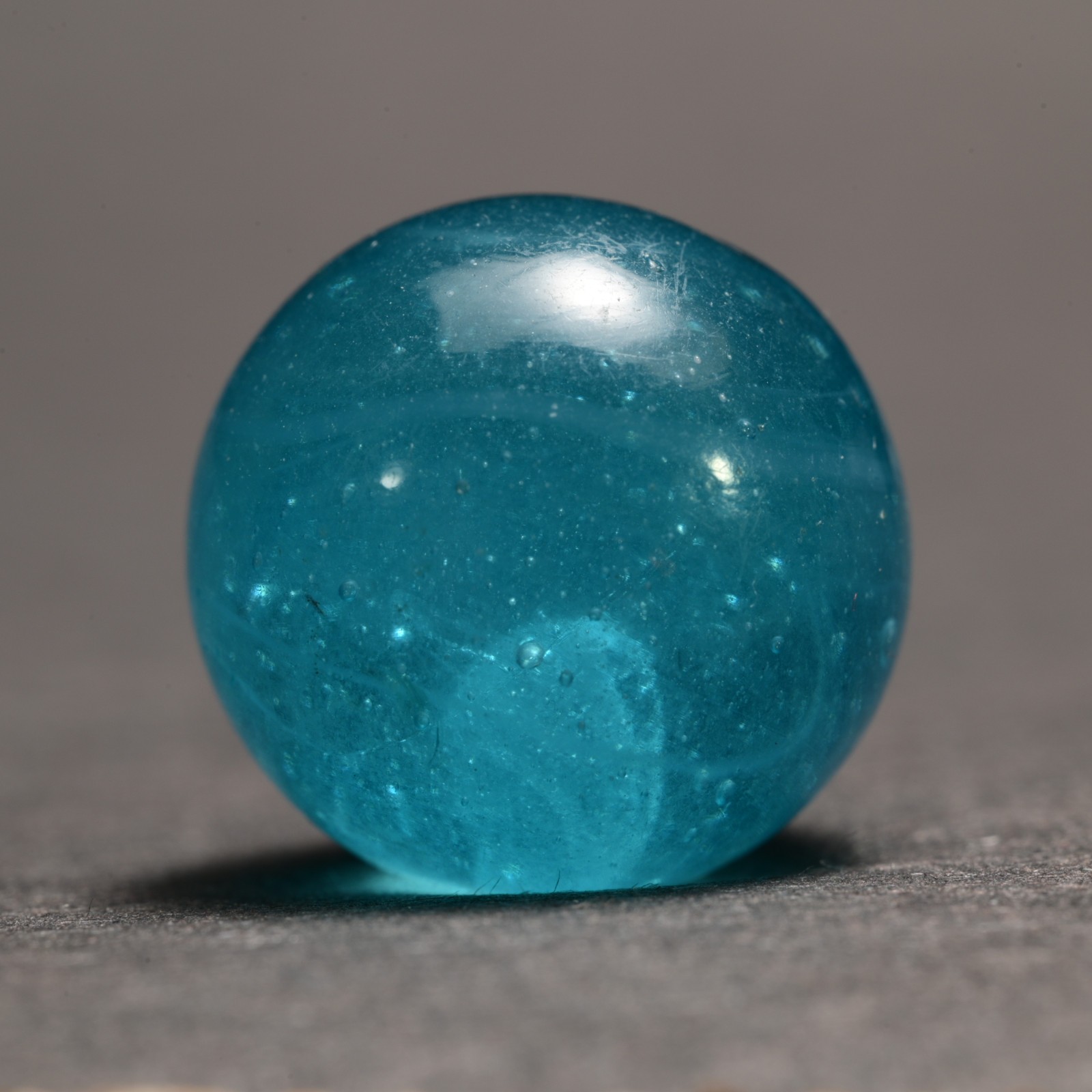 Turquoise Teardrop Greiner Antique German Handmade Marble 1850’s 16.9mm 21/32”