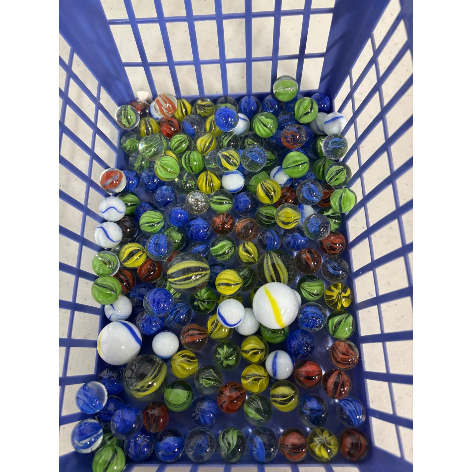 Bulk Lot 150 Glass Marbles Cats Eye Swirl Shooters Multi Color Mixed Sizes