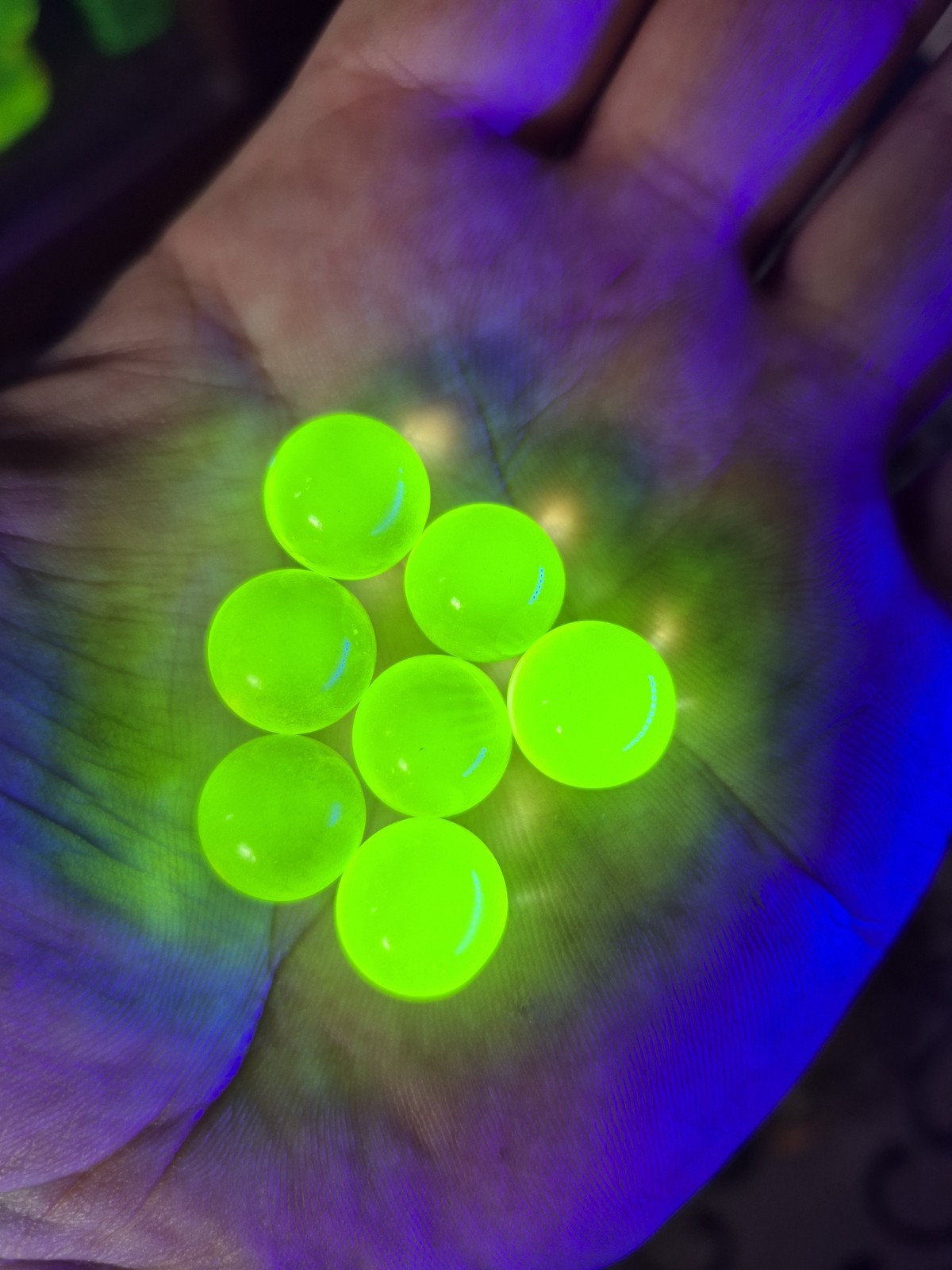 50 Large Vaseline Marbles 14mm over 1/2″ large marbles