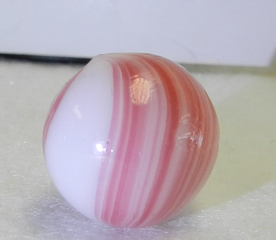 #17712m Vintage German Handmade Banded Opaque Marble .69 Inches