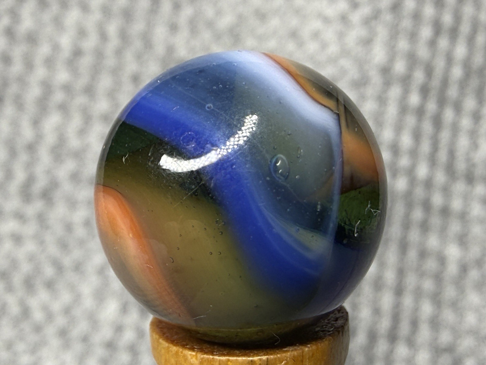 Lot Of 3 Peltier Marbles MC Multi Colored Rainbo .61” To .65” NM(+)