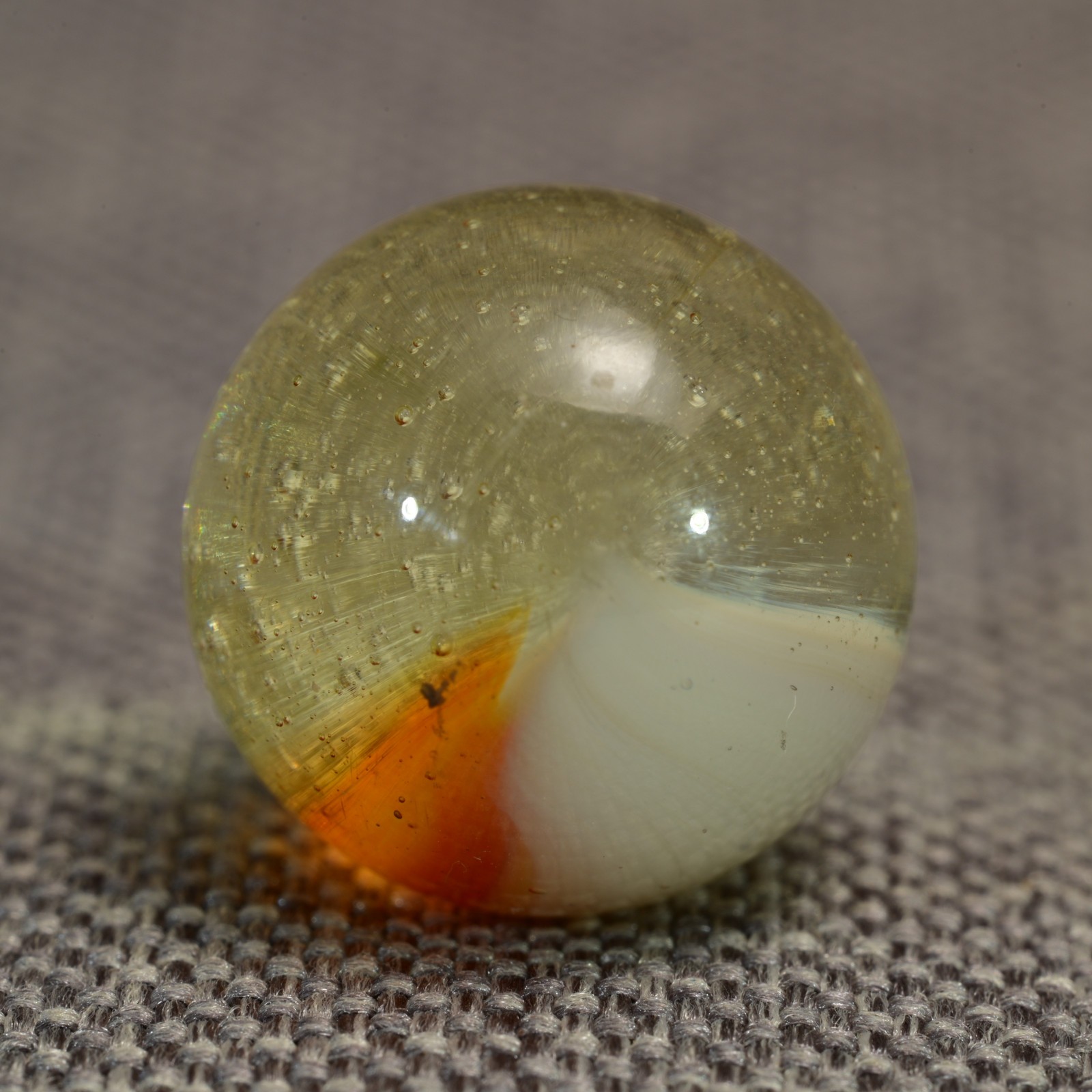 Master Sunburst Marble Vintage American 1930-1971 Orange & Cream Flash 19/32”