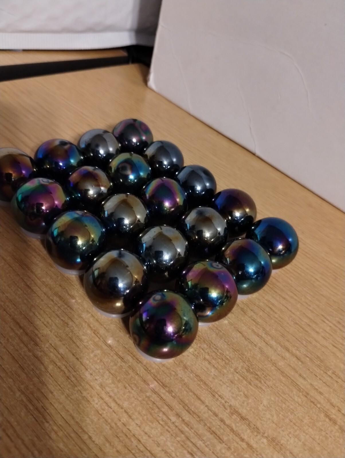 Lot of 20 Iridescent Metallic Mega Fun/ Vacor Mexico 7/8″ Meteor Larger Marbles